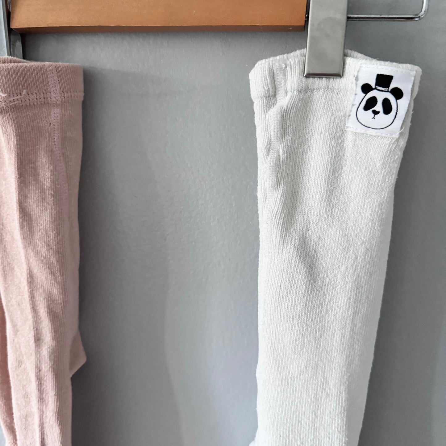 Mini Rodini & No brand / White & pink tights / 1.5-3Y