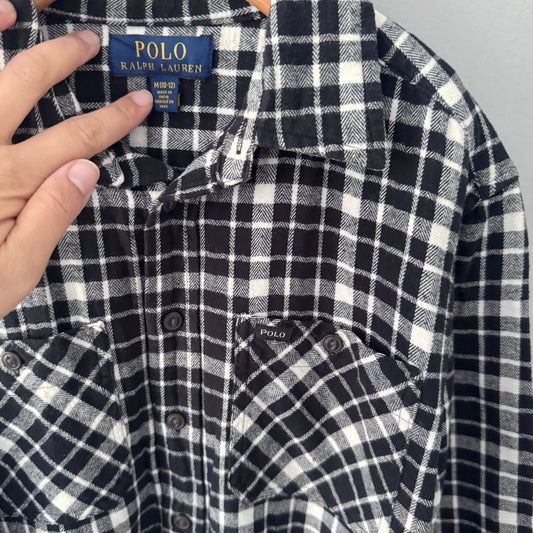 Polo Ralph Lauren / Black white flannel shirt / 10-12Y