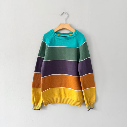Souris Mini / Stripe cotton knit pullover / 8Y