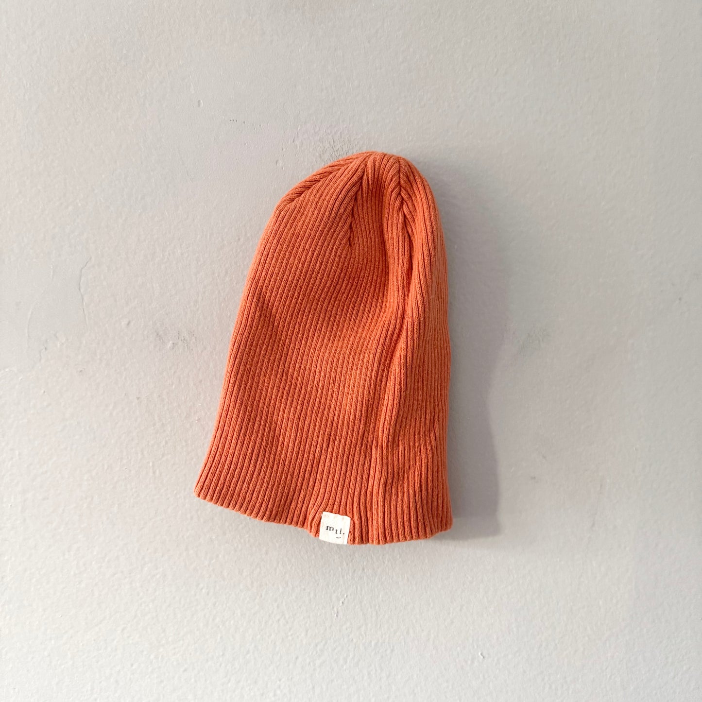 Miles the label / Orange ribbed beanie / 12-24M