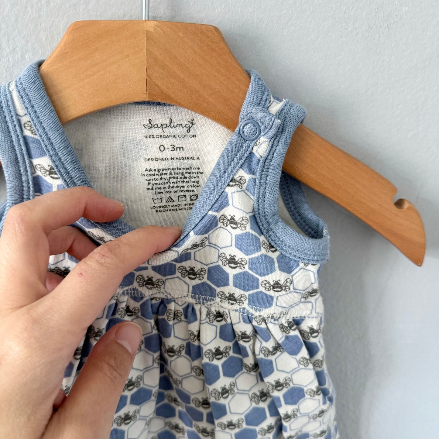 Sapling / Blue x bee tank dress / 0-3M