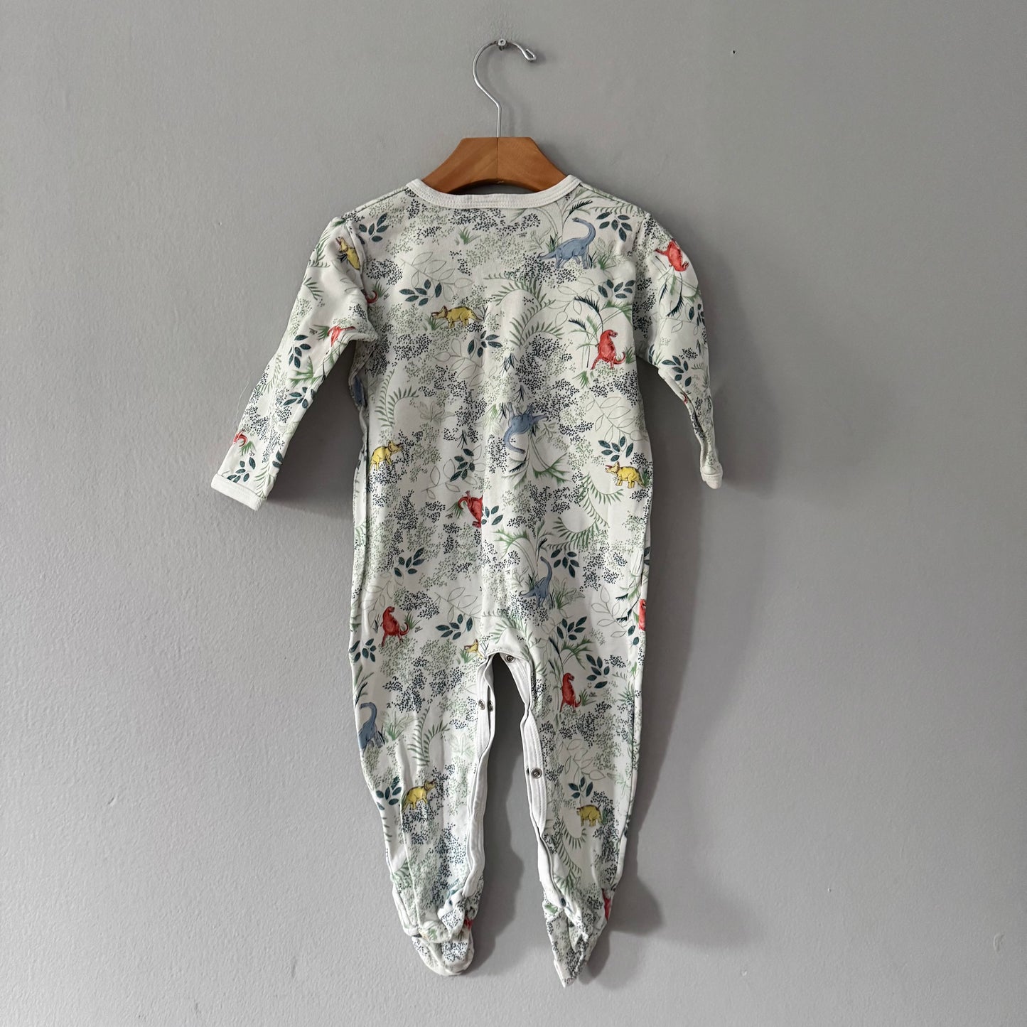 Petit bateau / White x green romper / 18M