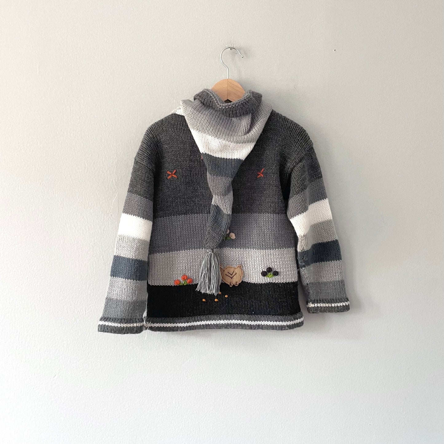 Peruvian / Pervian hand knit zip up jacket / 18-24M