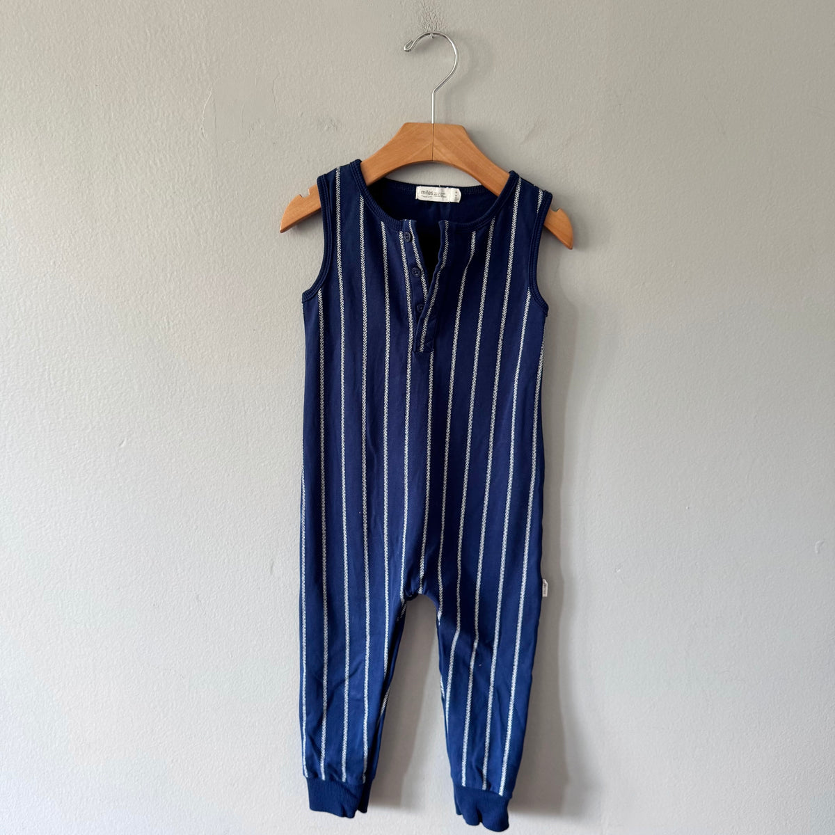 Miles baby / Navy stripe tank romper / 24M