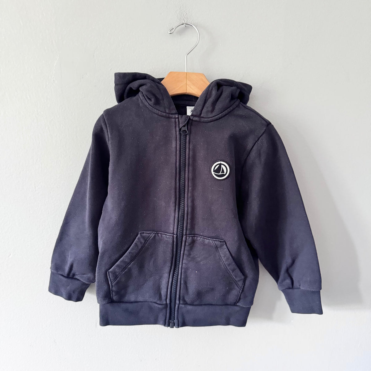 Petit Bateau / Navy zip up hoodie / 4Y