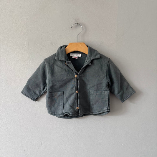 Zara / Smokey dark green crew jacket / 3-6M