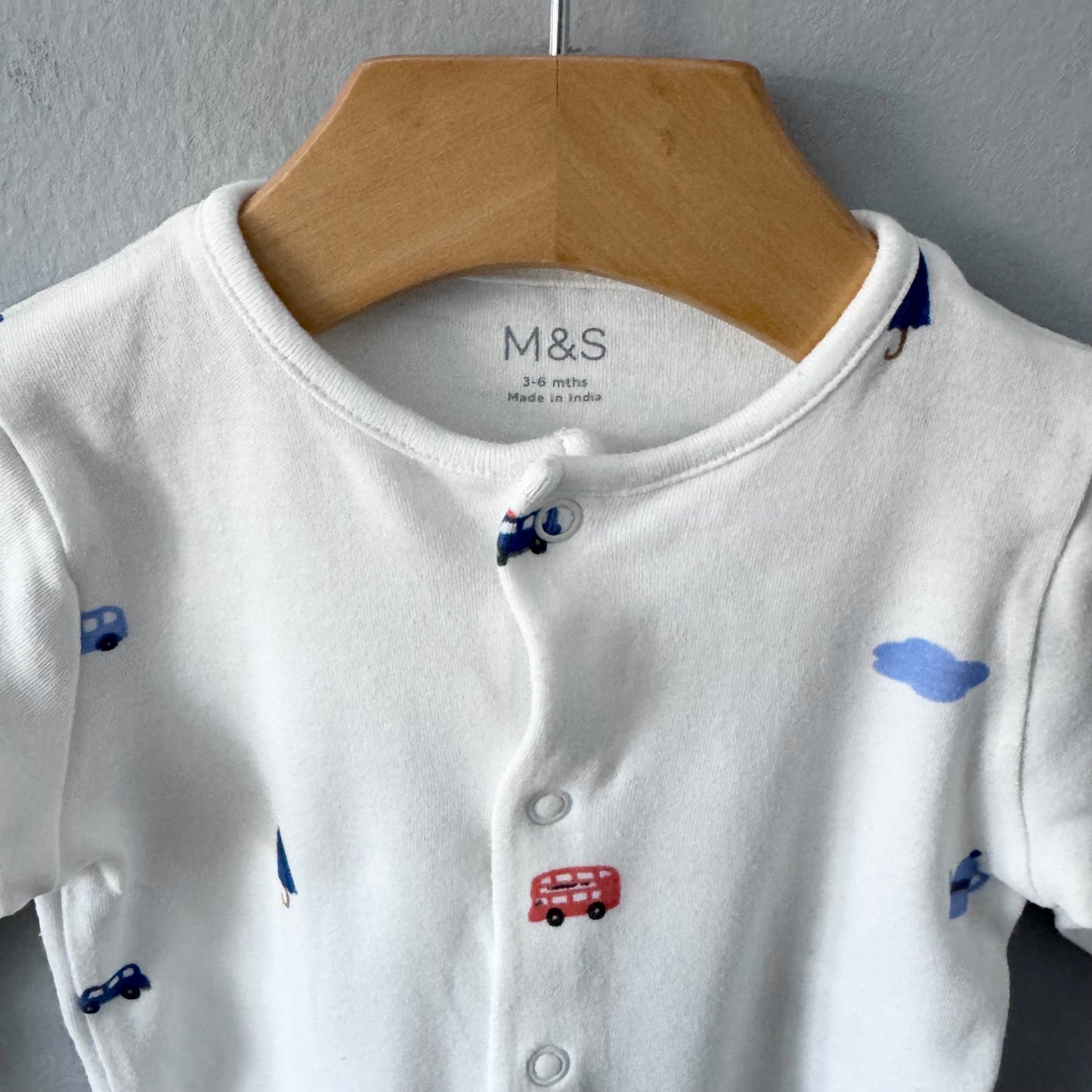 M&S / White romper / 3-6M