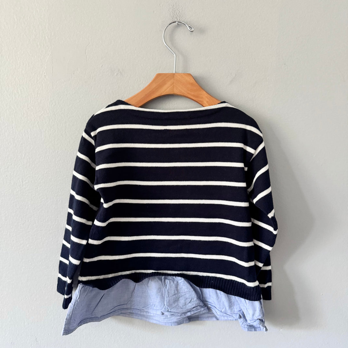 Crewcuts / Navy stripe cotton knit tunic / 4-5Y
