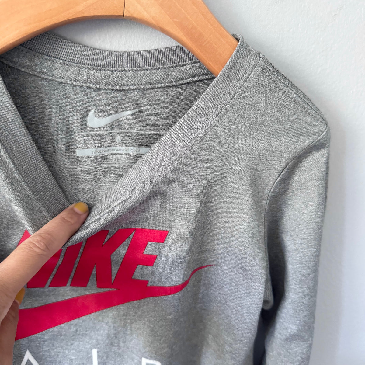 Nike / Grey x red logo active long sleeve / 6Y