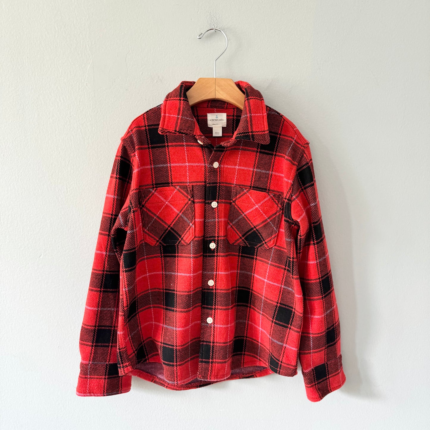 Crewcuts / Red flannel shirt jacket / 8Y