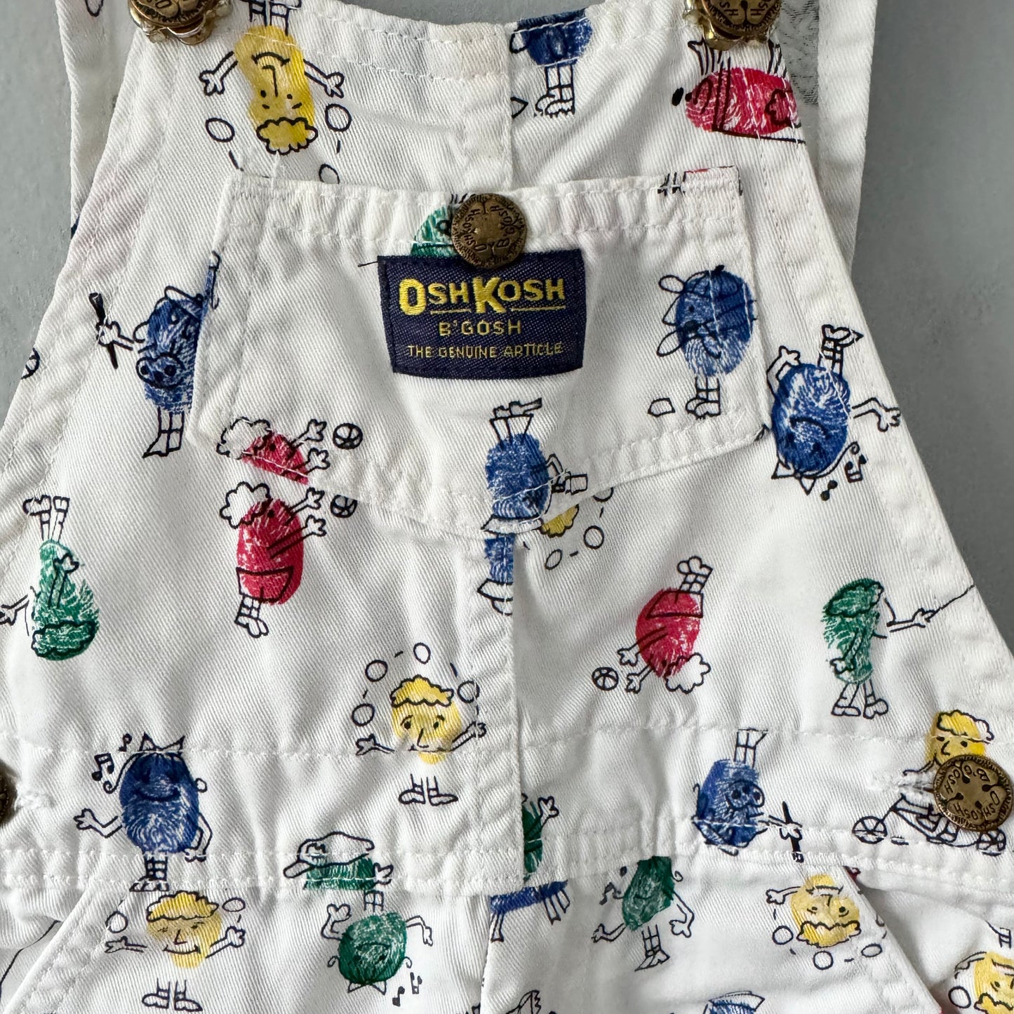 Vintage Oshkosh / White overalls / 3Y