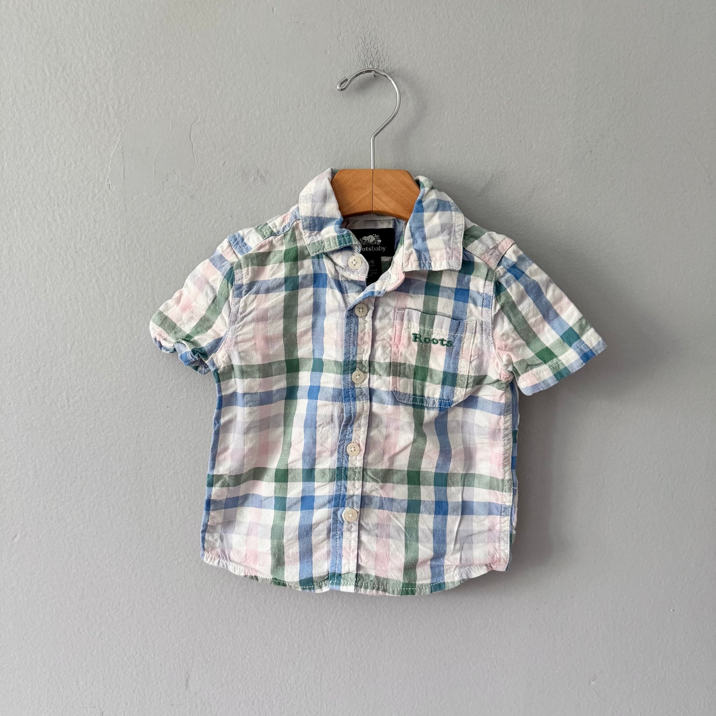 Roots / Checked short sleeve shirt / 12-18M