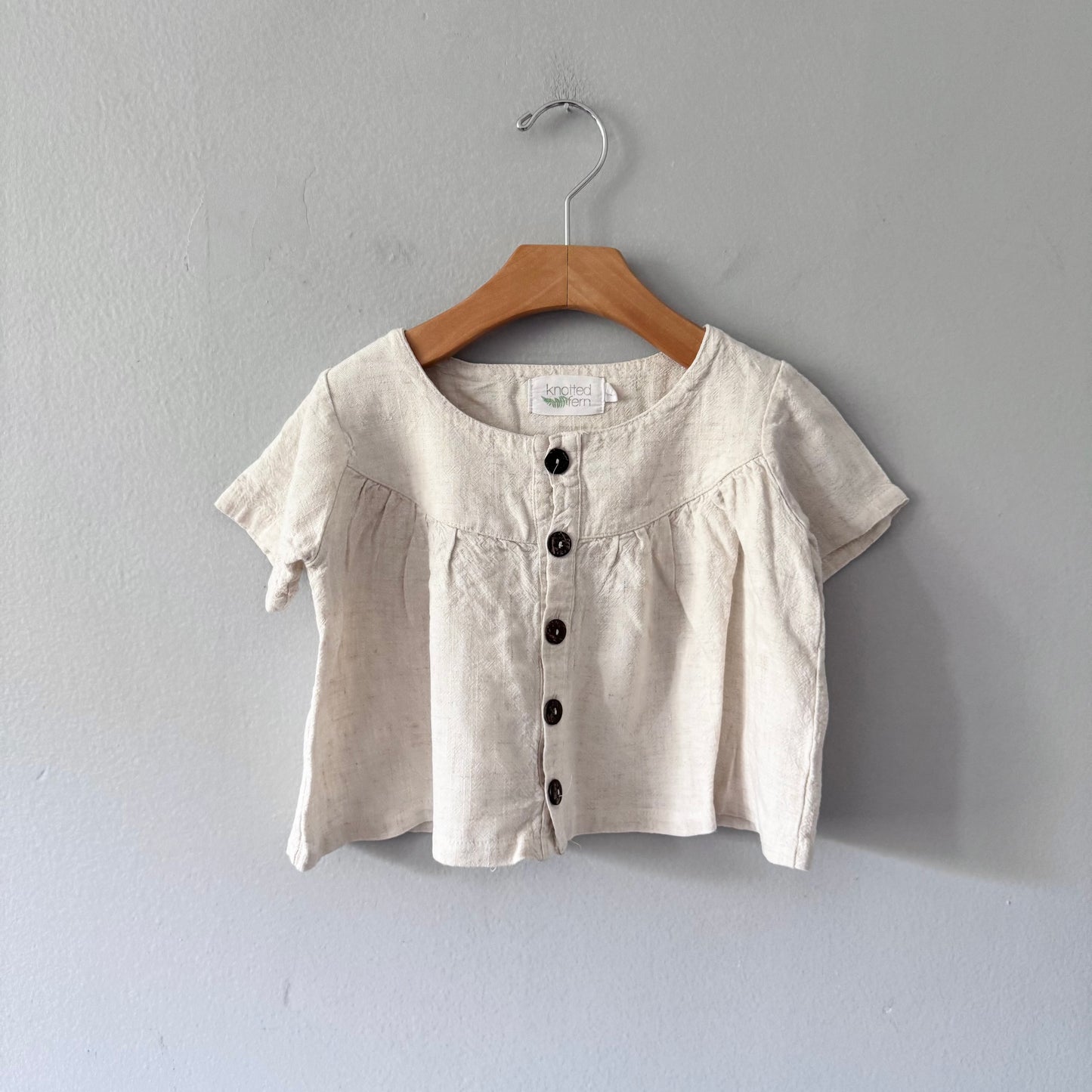 Knotted fern / Ivory linen top / 4T