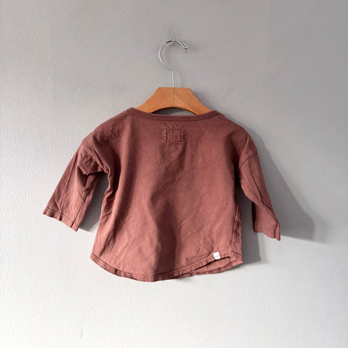 Mini mioche / Brown long sleeve top / 12-18M