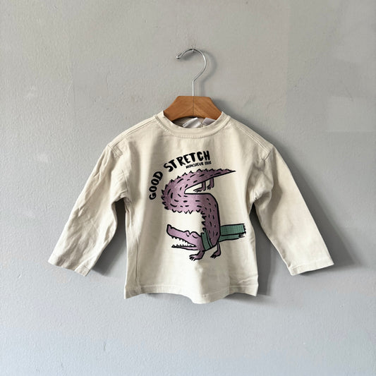 Zara / Good stretch white long sleeve / 12-18M