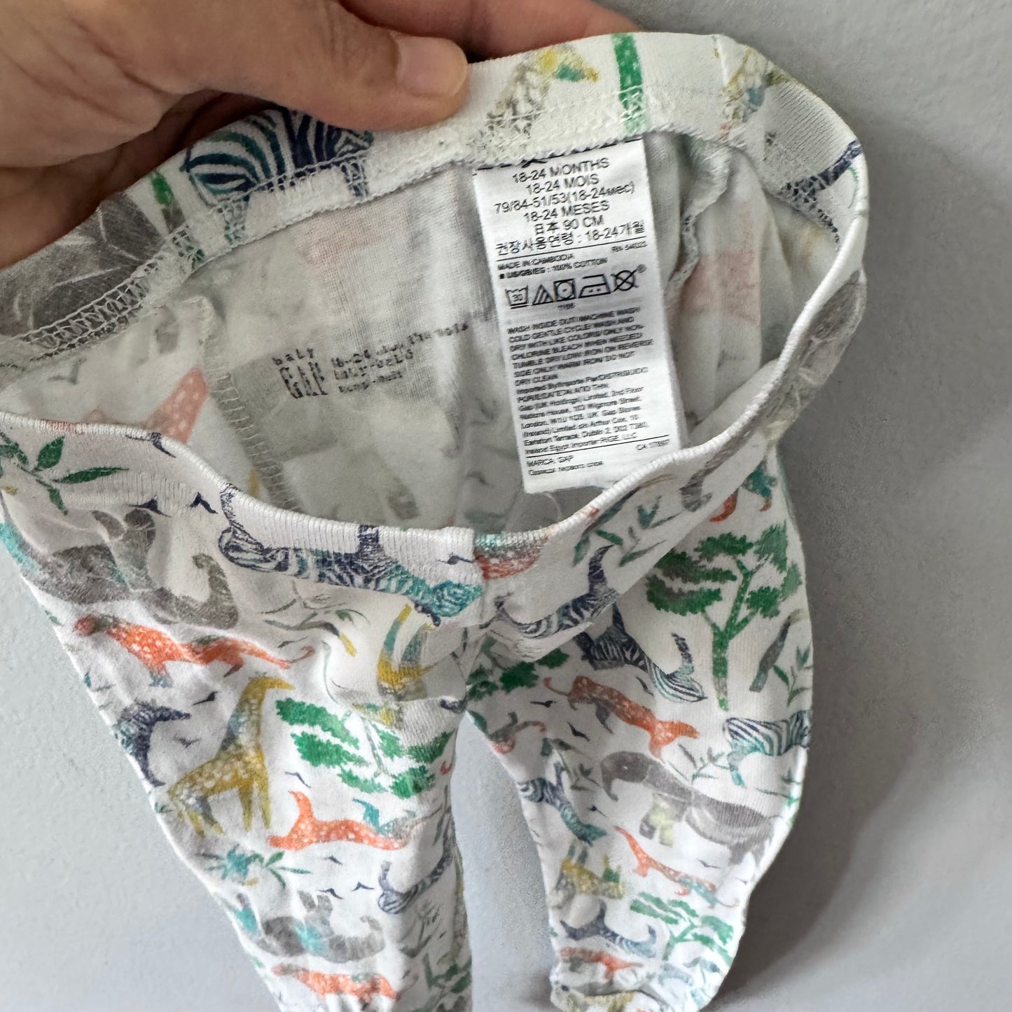 Gap / White x safari pajama set / 18-24M