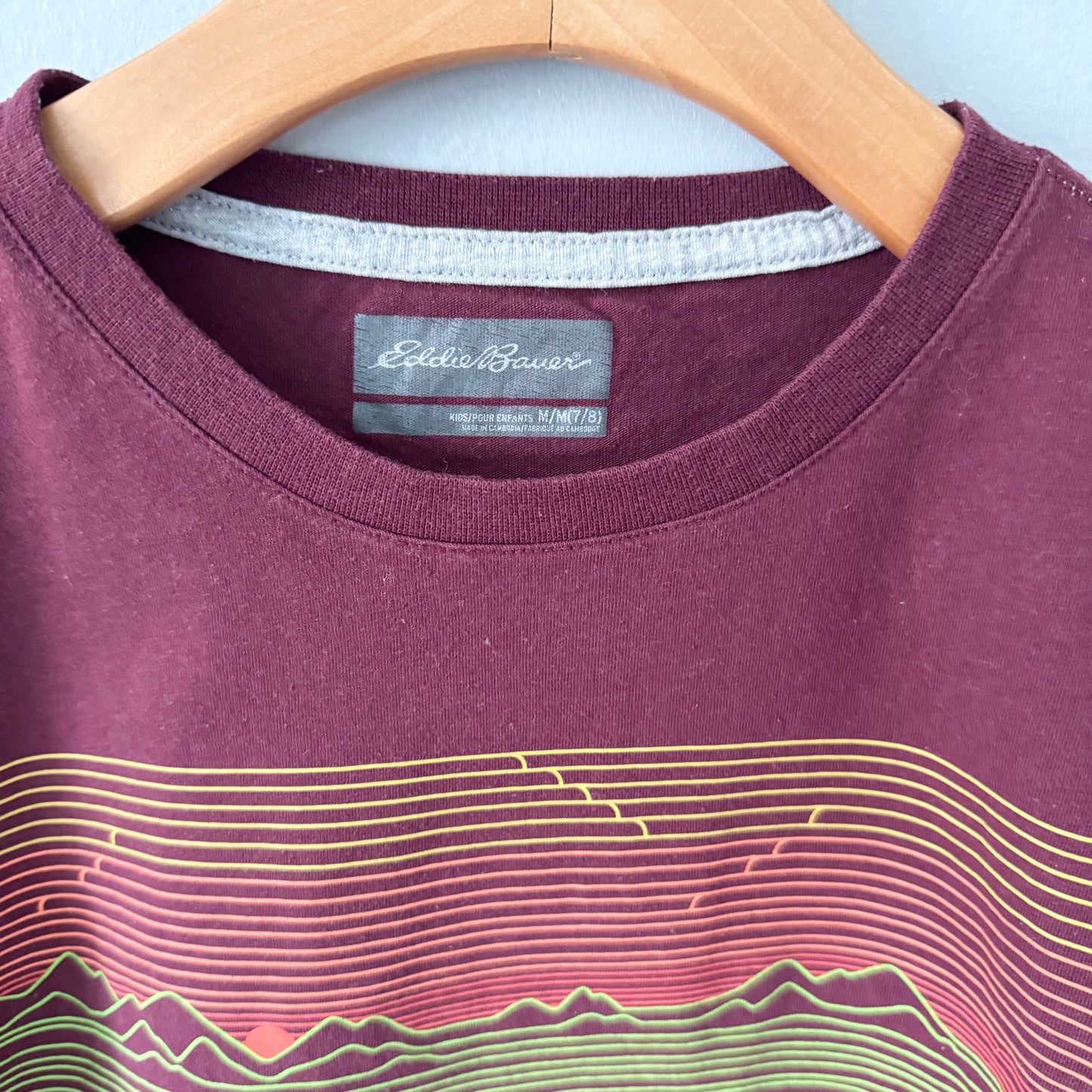 Eddie Bauer / Burgundy T-shirt / 7-8Y