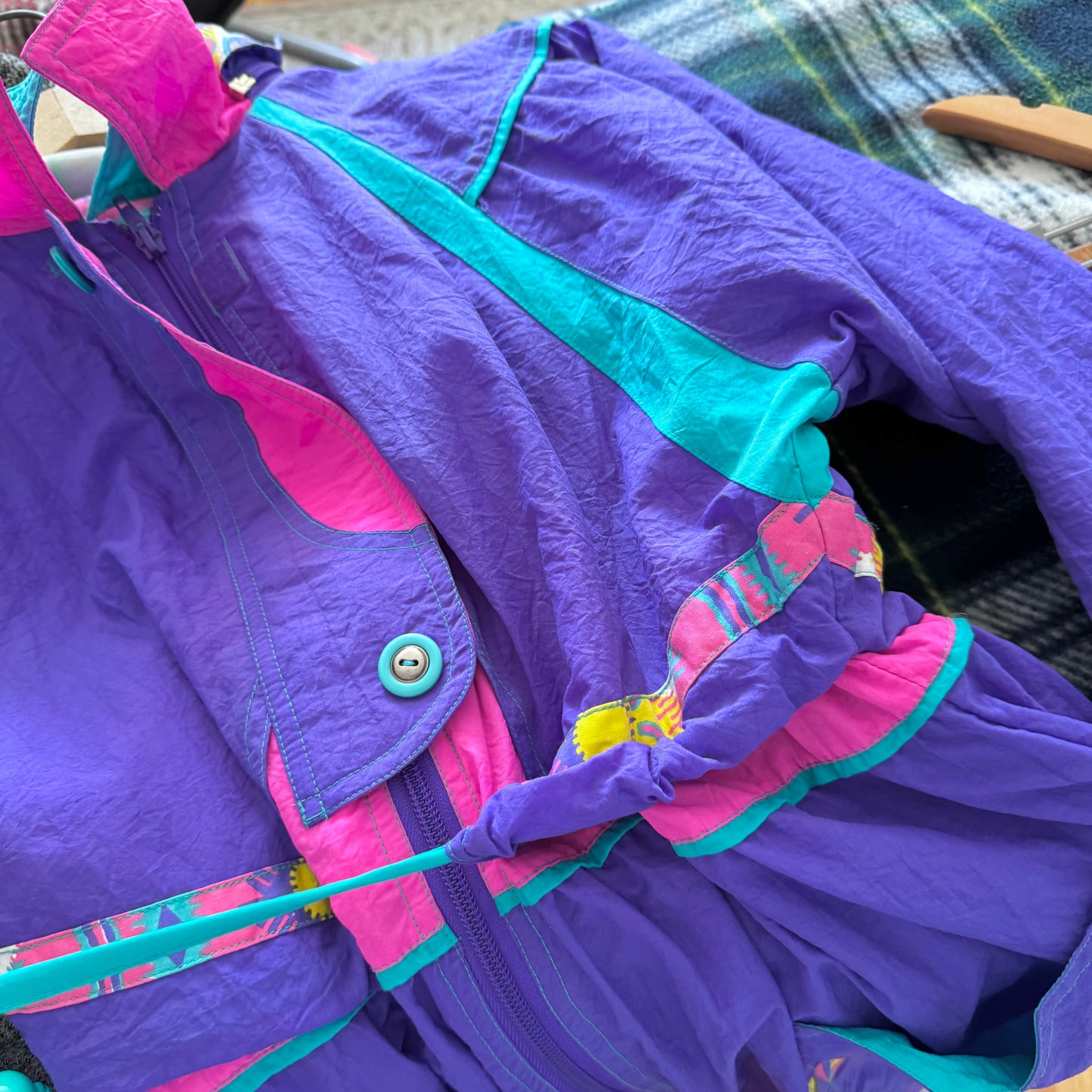 Vintage SOS / Purple zip up nylon jacket / 8(Fits 11-12Y)