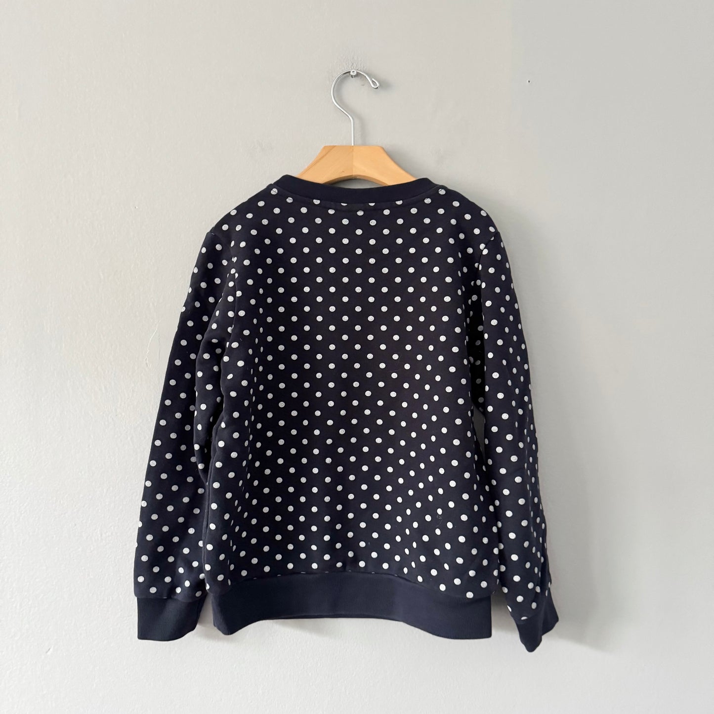 Petit Bateau / Black x dots sweatshirt / 8Y