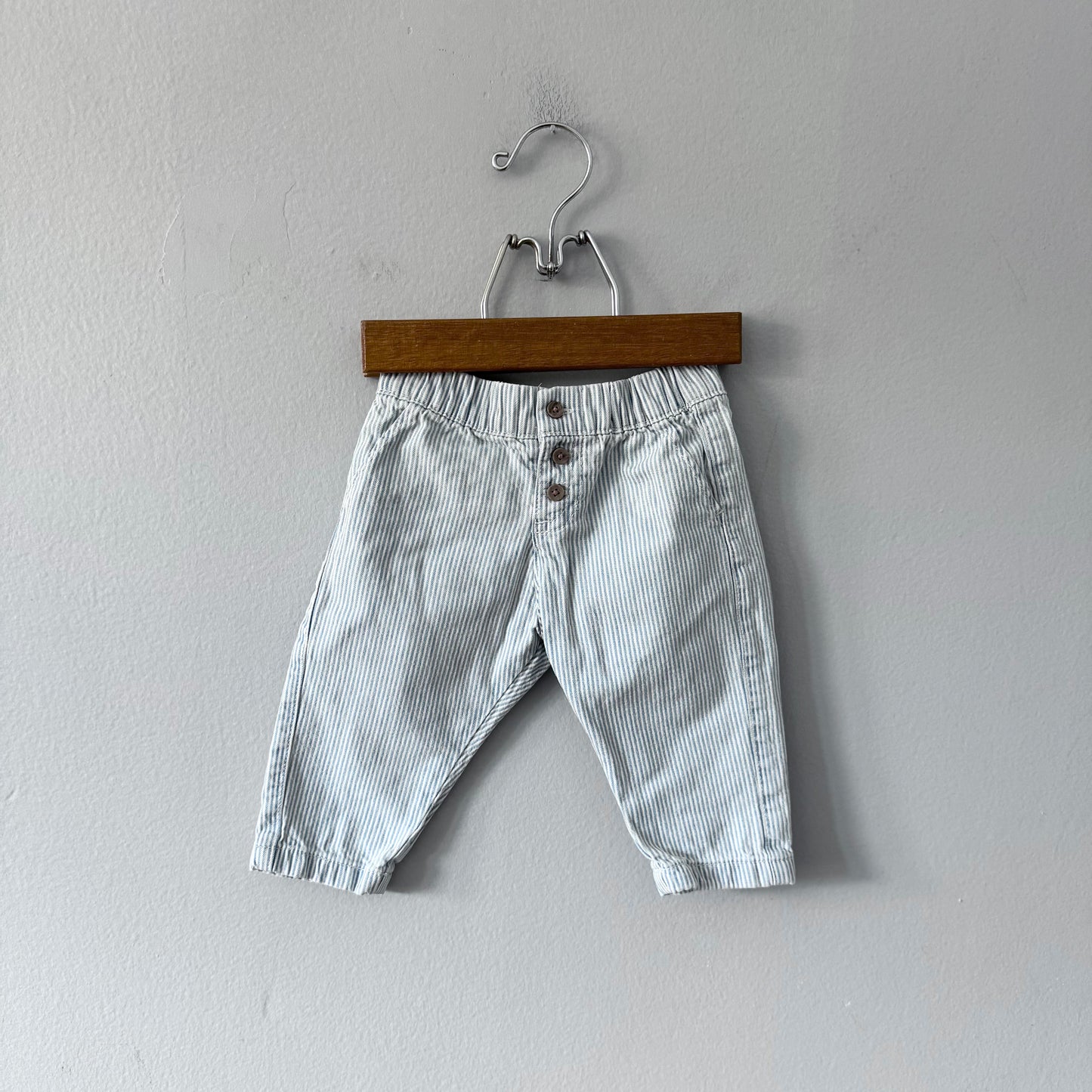 M&S / Stripe denim pants / 3-6M