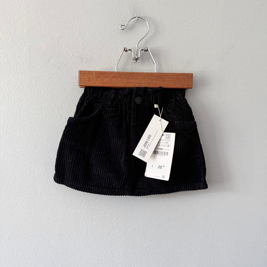 Zara / Black corduroy skirt / 18-24M - New with tag