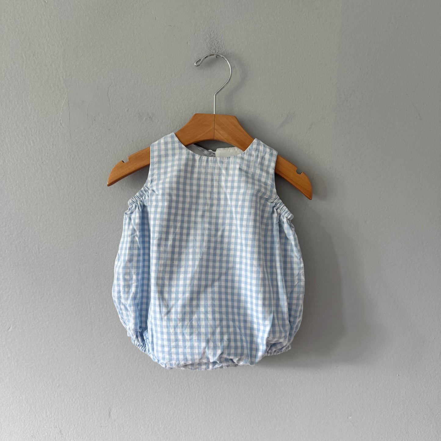 Vintage Anvy Kids / Gingham checked tank romper / 3M
