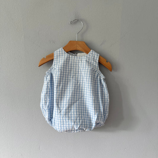 Vintage Anvy Kids / Gingham checked tank romper / 3M