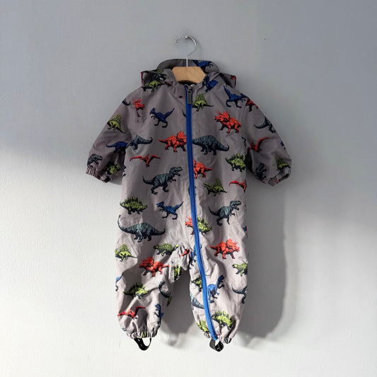 Hatley / Grey x dinosaur fleece lined suit / 9-12M