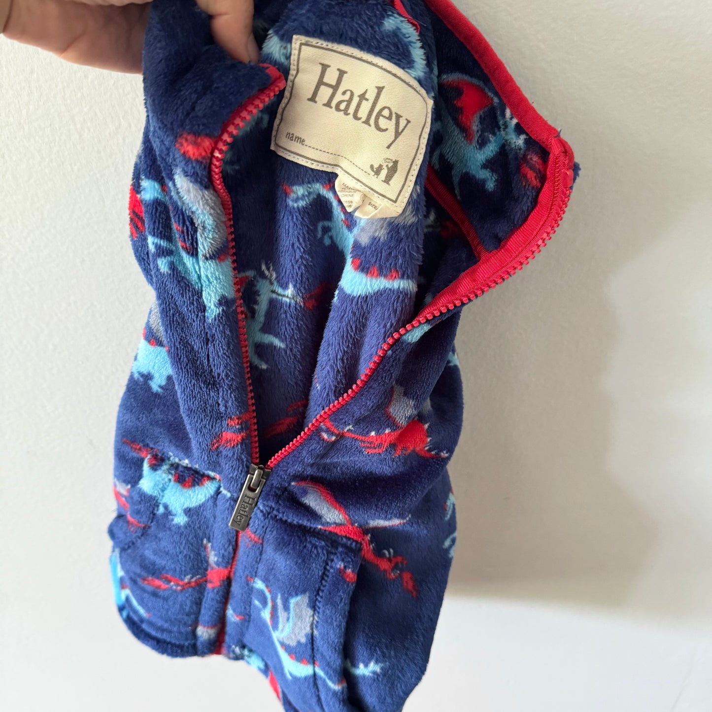 Hatley / Navy dragon zip up fleece / 2Y