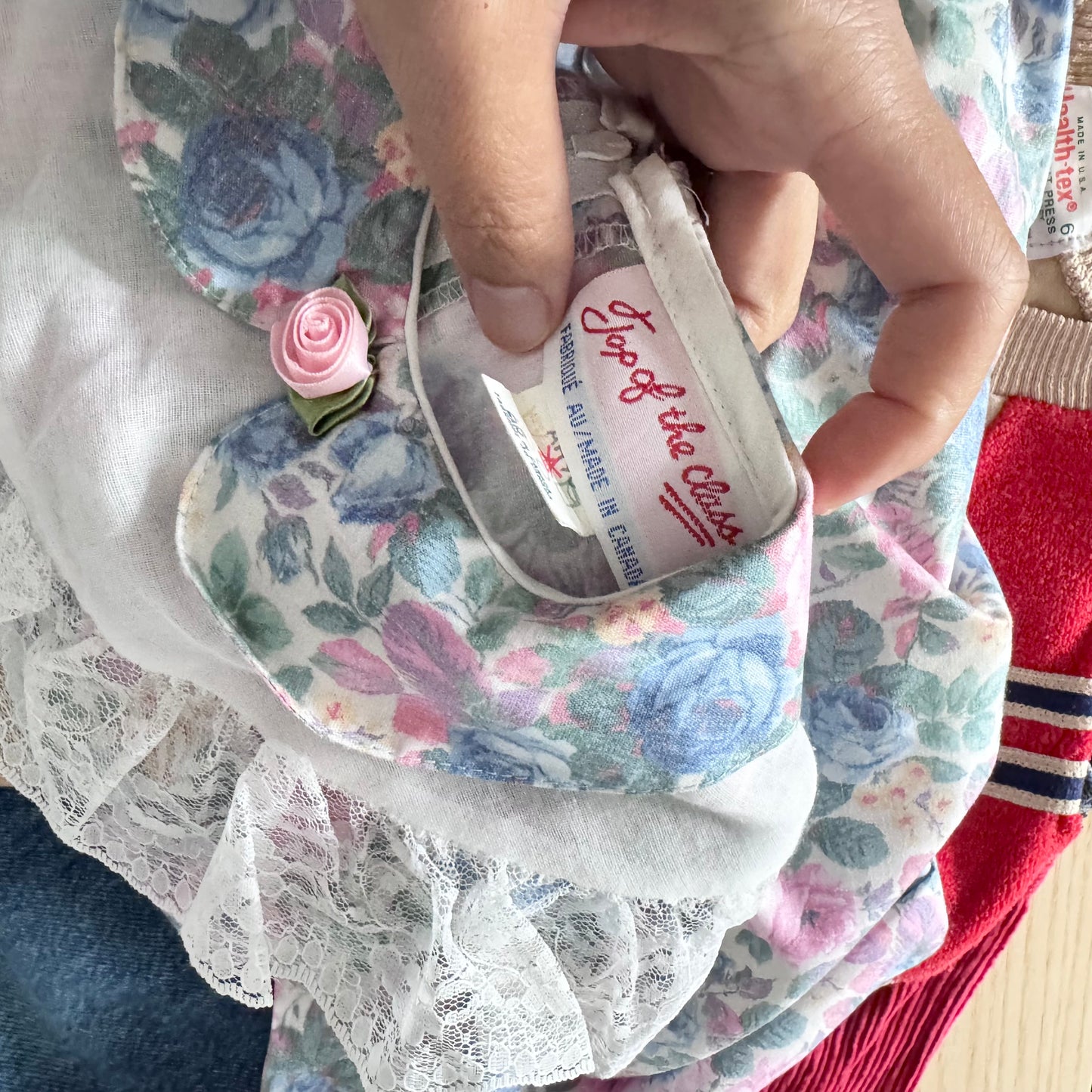 Vintage / Floral long sleeve dress / 6Y