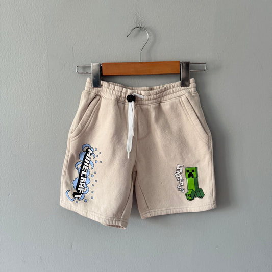 Old Navy x Minecraft / Ivory crew shorts / 6-7Y
