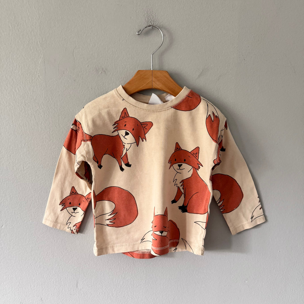 Zara / Beige x fox long sleeve / 12-18M