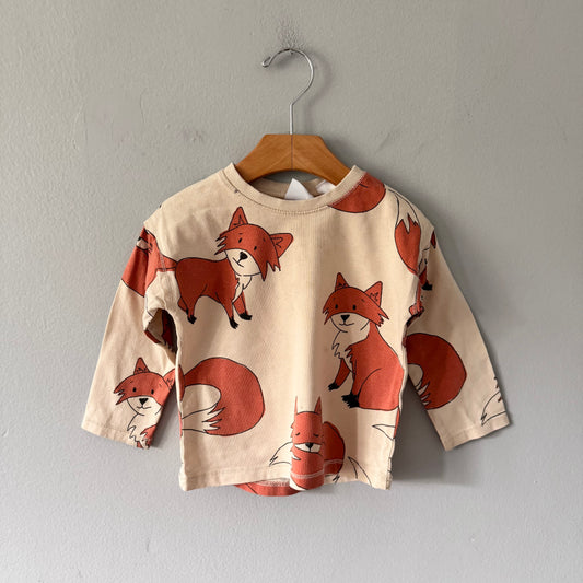 Zara / Beige x fox long sleeve / 12-18M