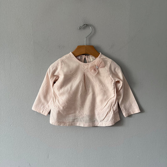 Zara / Light pink long sleeve top / 9-12M