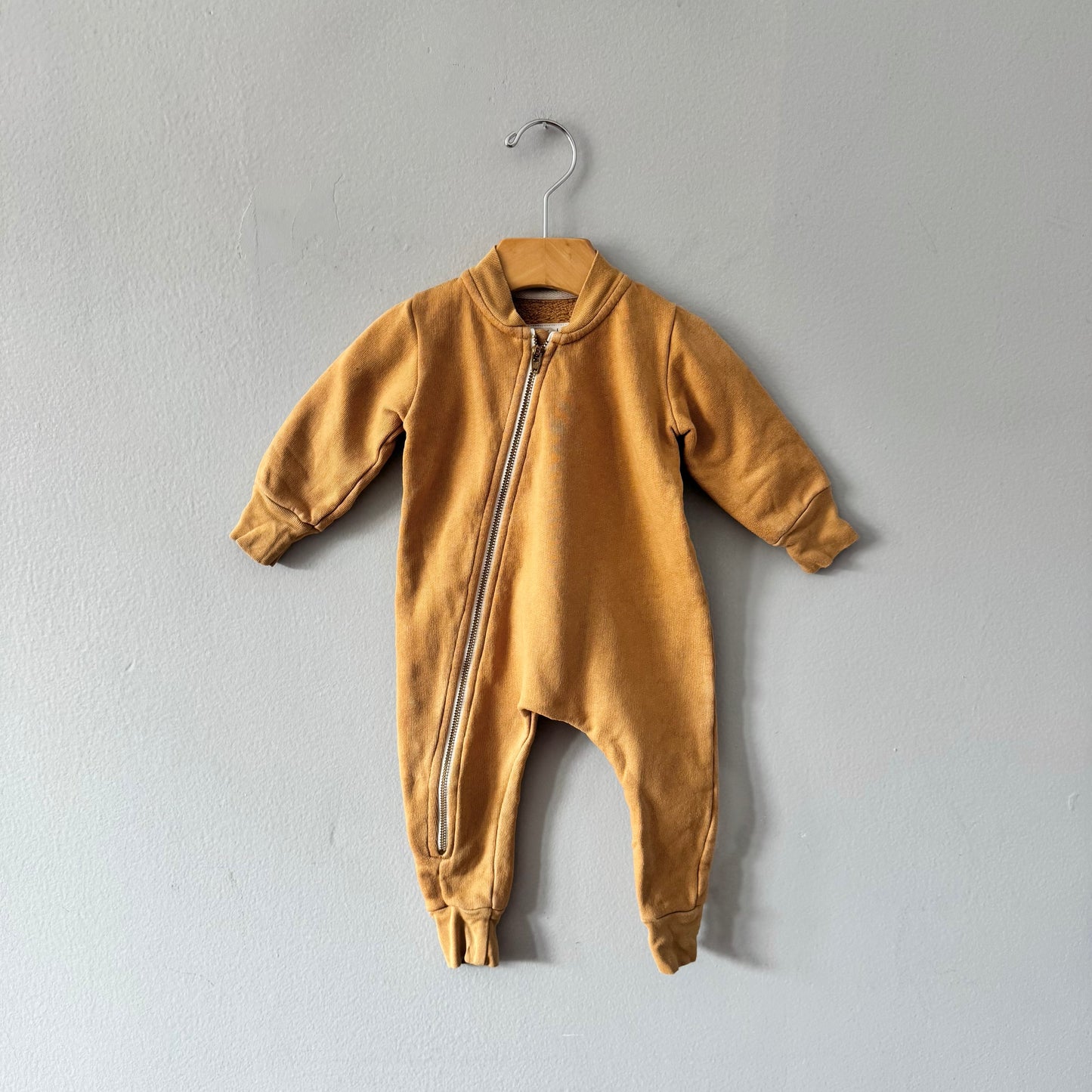 Mini mioche / Combinaison doublée polaire marron camel / 0-3M
