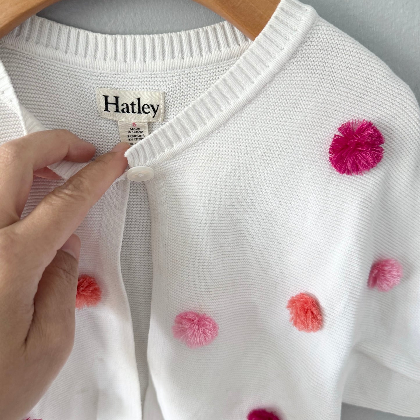 Hatley / Gilet en coton tricoté blanc / 5T