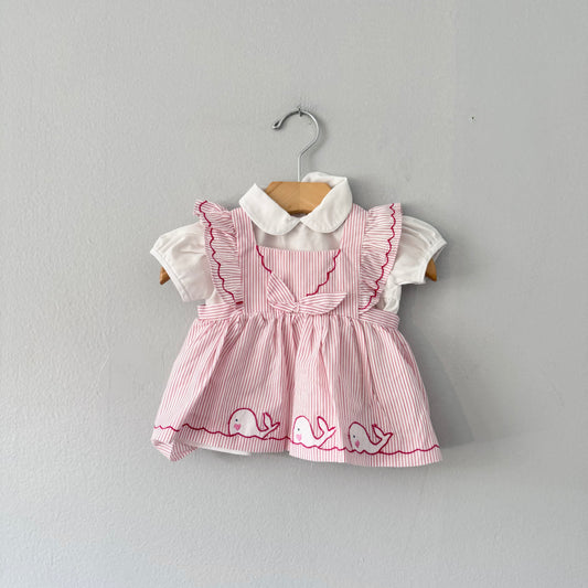 Vintage / Blouse & dress 2pc set / 0-3M