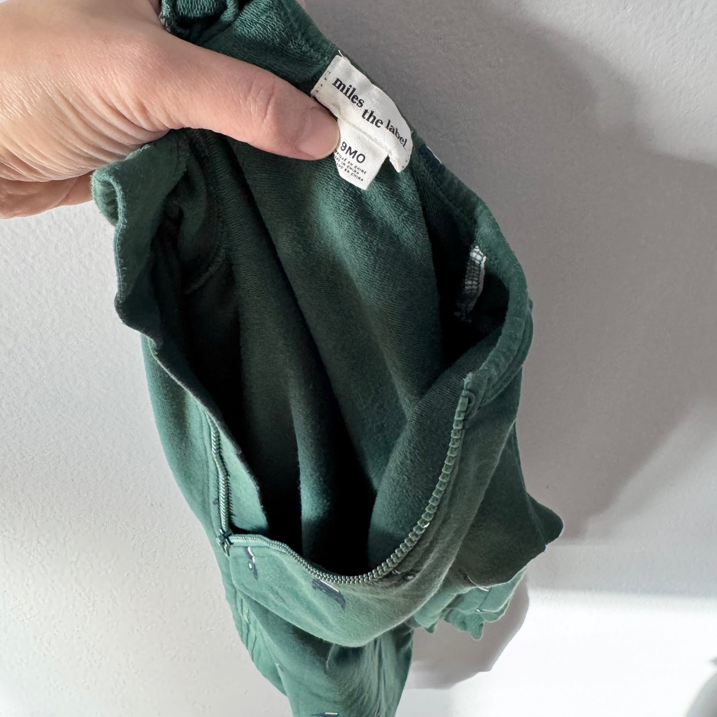 Miles the label / Green x car crew romper	/ 9M