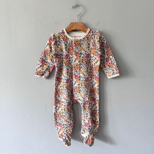 Magnetic Me / Floral velour romper / 6-9M