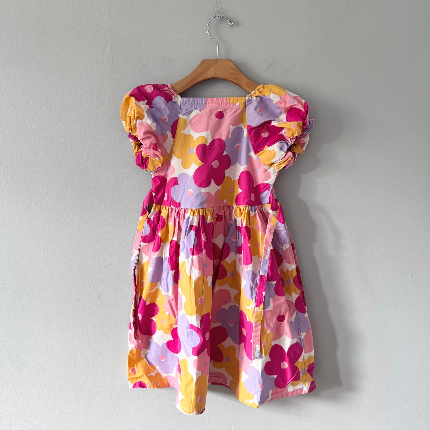 Handmade / Pink purple floral dress / 7Y
