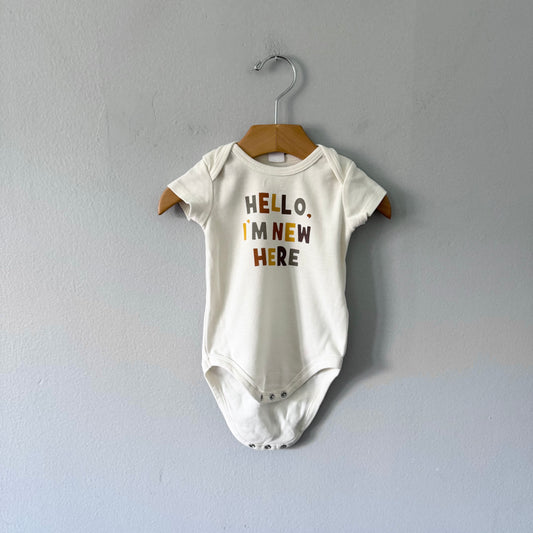 PL Baby / Hello I'm new here onesie / 3-6M