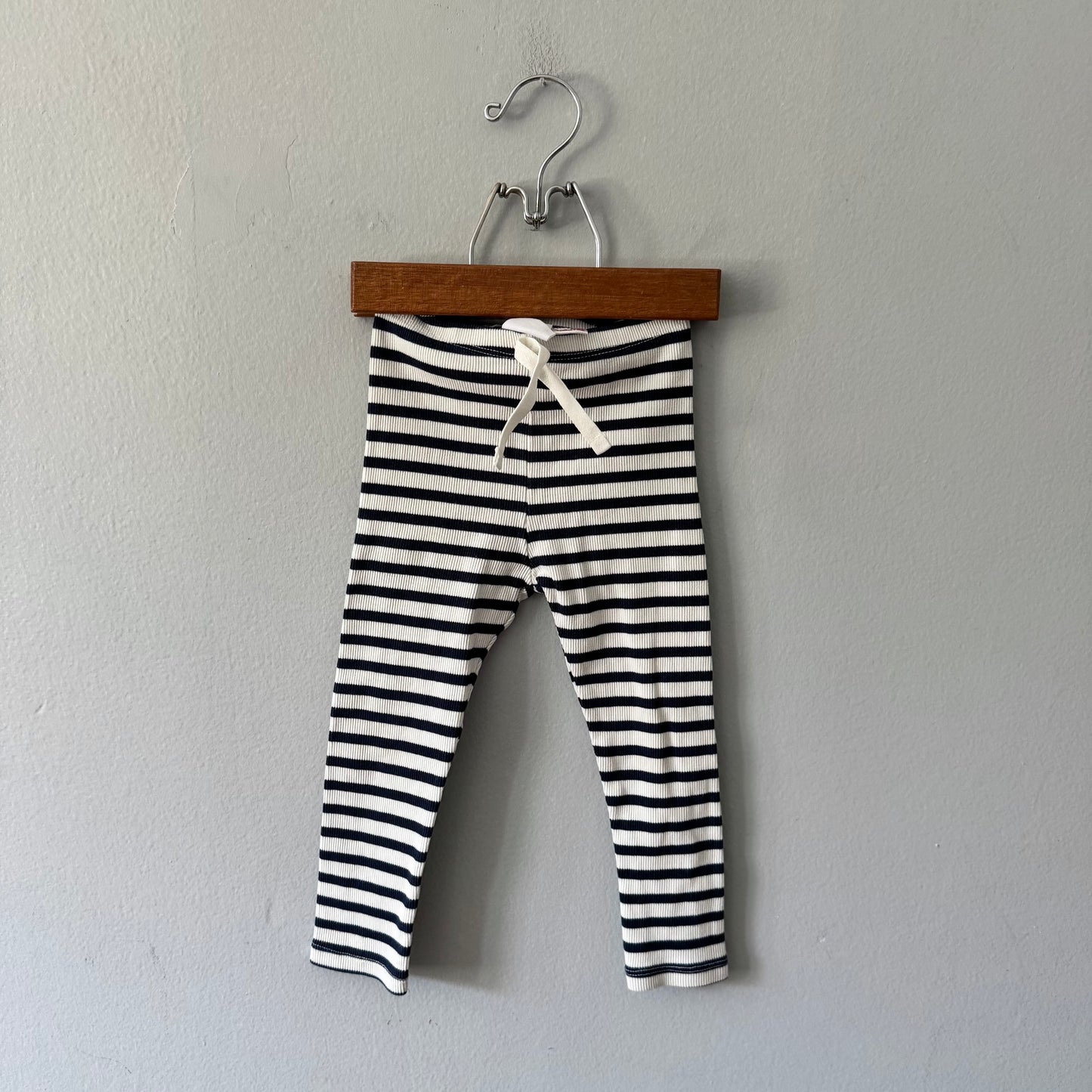 Zara / White navy ribbed leggings / 18-24M