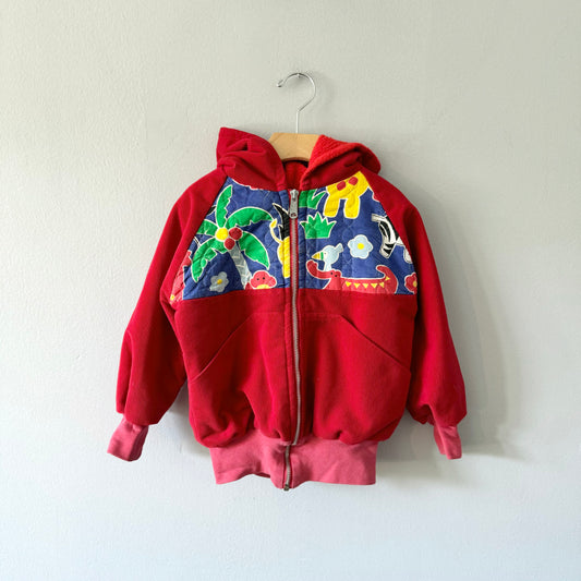 Vintage / Red corduroy zip up jacket / 4Y