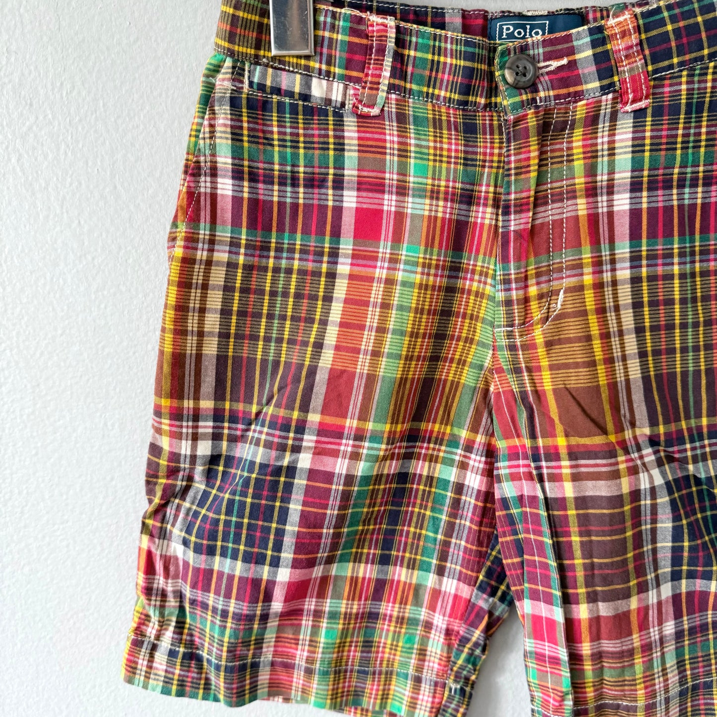 Polo Ralph Lauren / Red, green checked short pants / 6Y