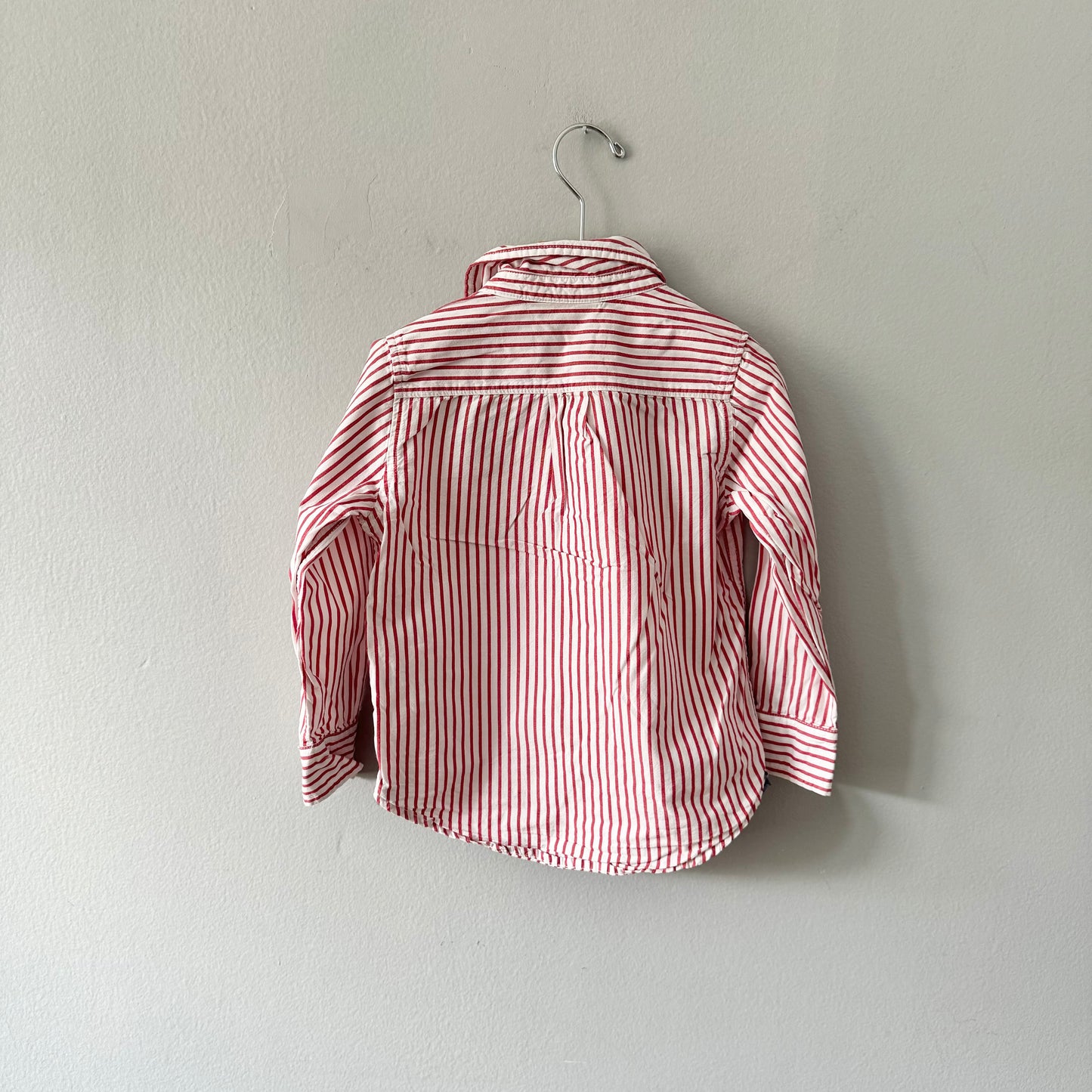 Gap x Disney	/ Mickey Red x white stripe shirt / 4Y