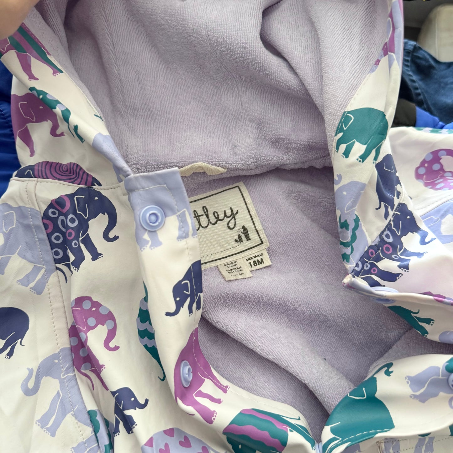 Hatley / Imperméable éléphant blanc / 18M