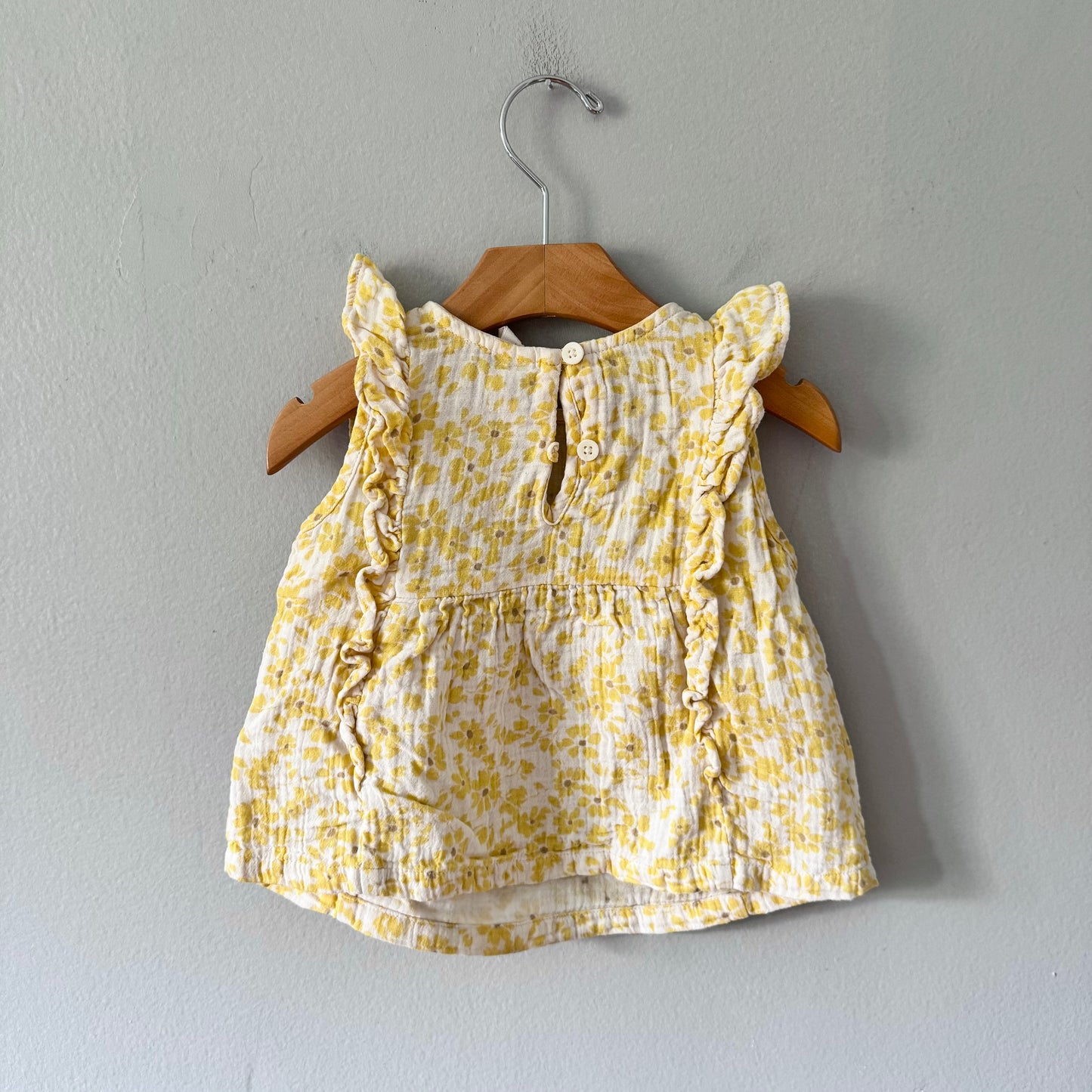 Gap / White x yellow flower muslin tank / 3Y
