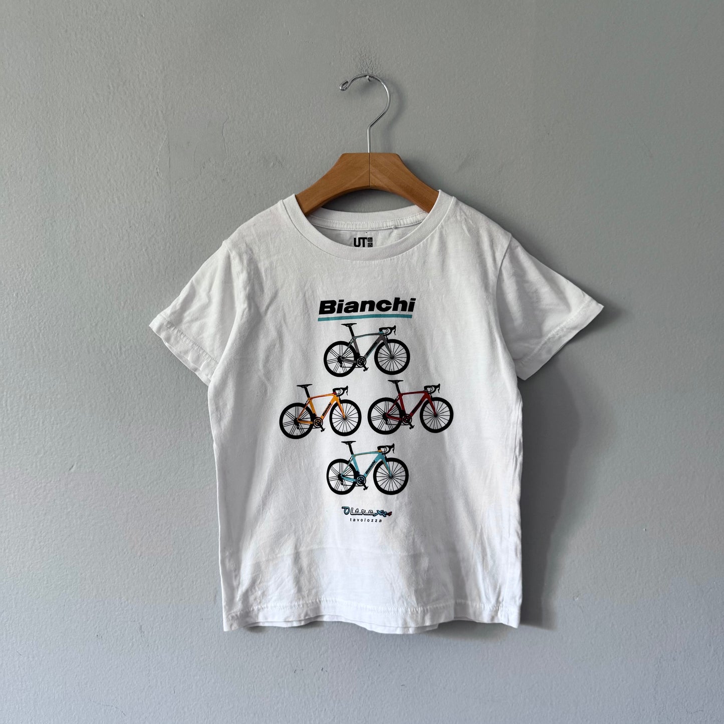 Uniqlo / White Bianchi T-shirt / 3-4Y