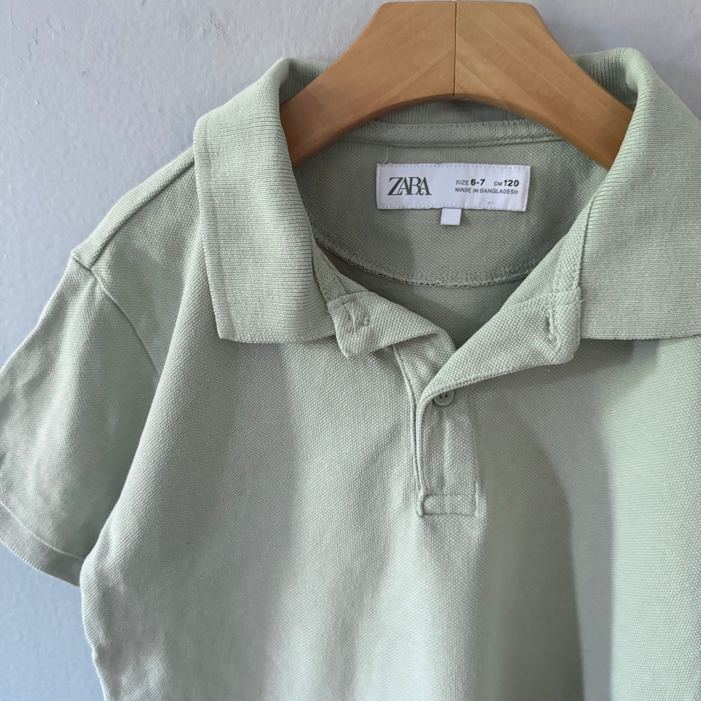 Zara / Sage polo shirt / 6-7Y