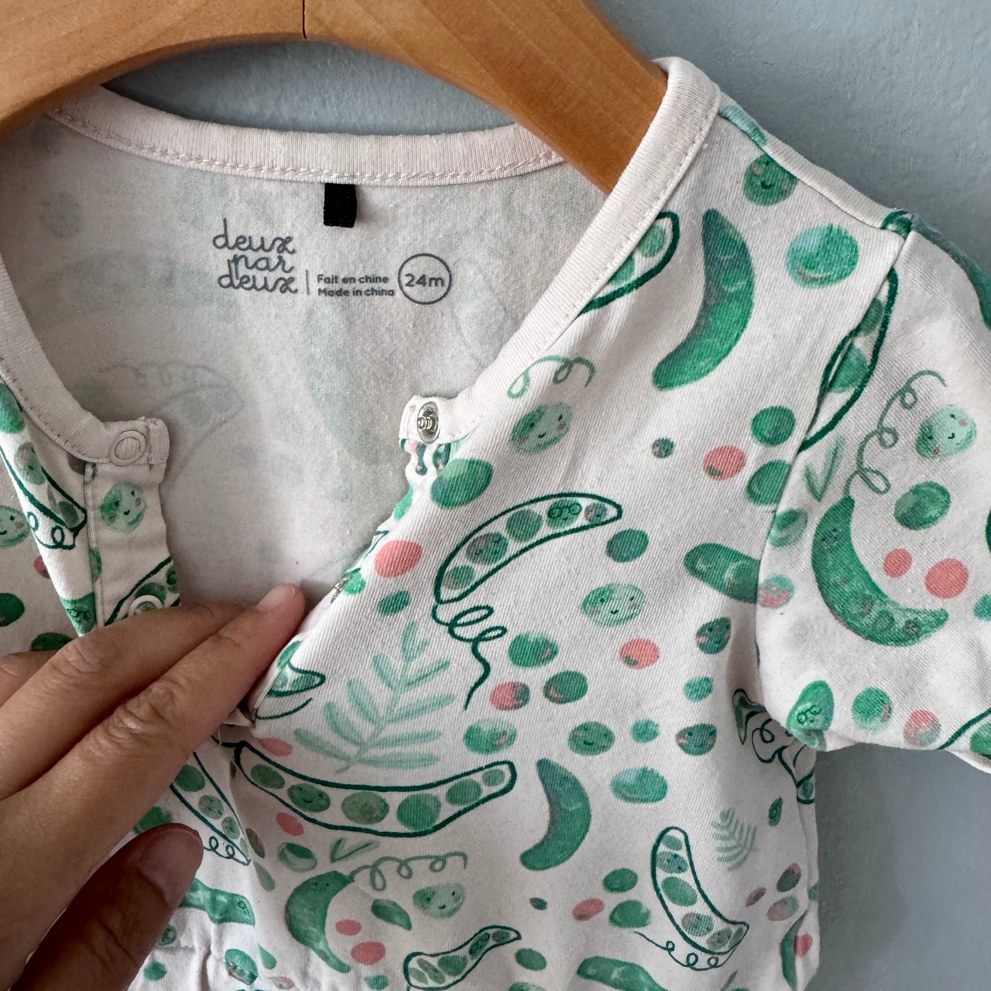 Deux par deux / Bean short sleeve romper / 24M